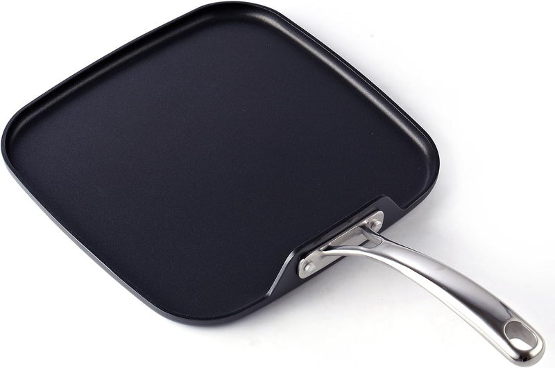 Cooks Standard مقلاة مربعة غير لاصقة من كوكستاندارد 11 × 11 بوصة، أواني طهي مؤكسدة صلبة، سوداء - Image 1
